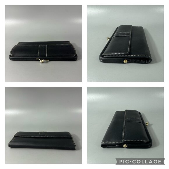 Vintage Coach Black Leather Long Wallet - Picture 15 of 15